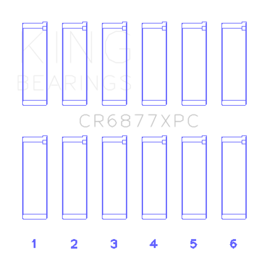 King BMW S54B32 3.2L Coated Performance Rod Bearing Set of 6 (Size 0.5)