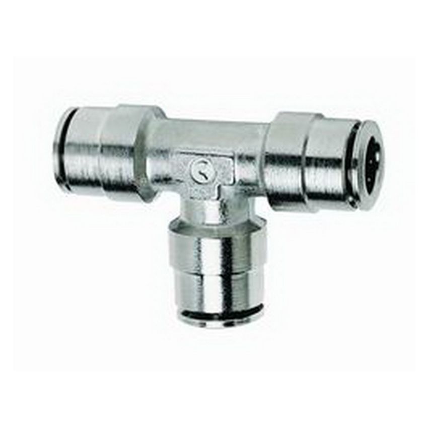 Firestone 3025 Union Tee 1/4in. Nickel Push-Lock Air Fitting - 25 Pack (WR17603025)