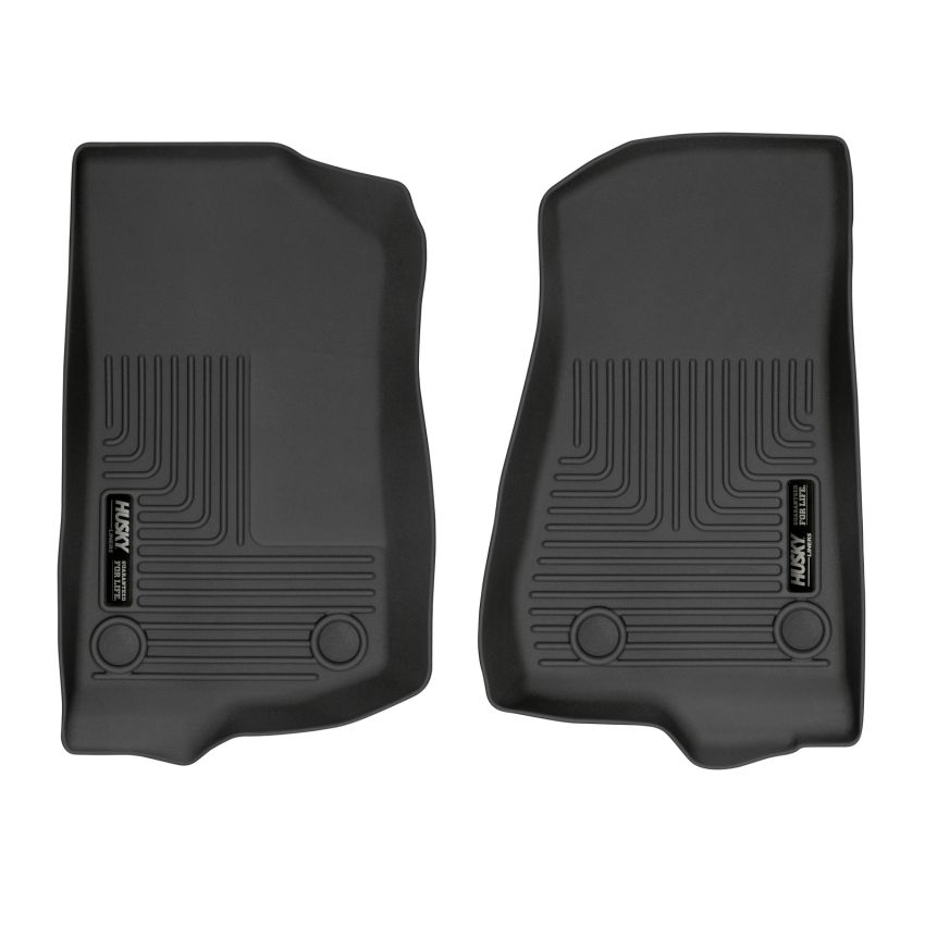 HUSKY LINERS HSK13021 18-  Jeep JL Front Floor Liner Black Weatherbeate