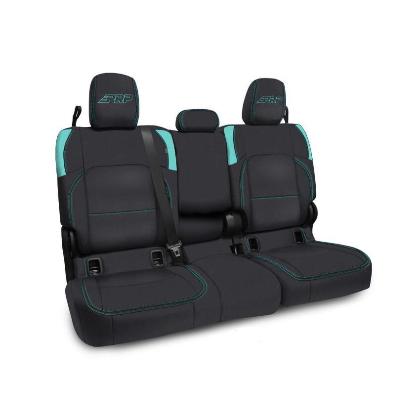 PRP Seats B056-09 PRP Jeep Wrangler JT Rear Bench Covers - with Armrest - Black/Teal