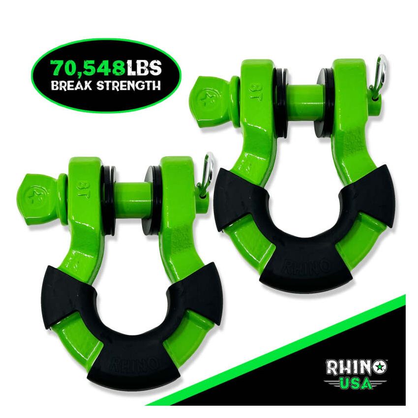 Rhino USA SUPERSHACK-GRN 8T Super Shackle 2-Pack (Green)
