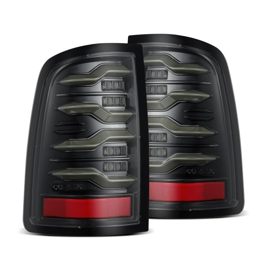 AlphaRex 640003 09-18 Dodge Ram Luxx-Series LED Tail Lights Alpha-Black w/ Activation Light & Seq. Signal