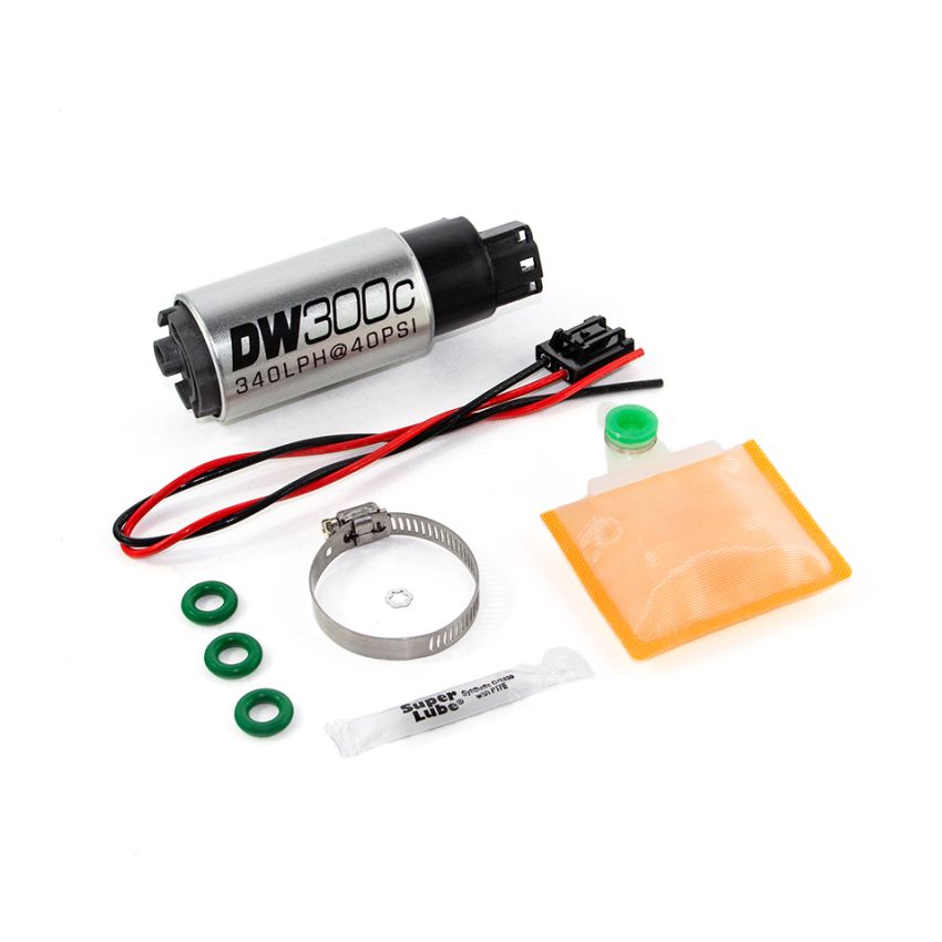 DeatschWerks 340lph DW300C Compact Fuel Pump w/ Ford Focus MK2 RS Set Up Kit (w/o Mounting Clips)
