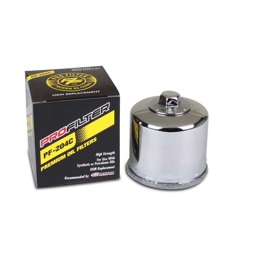 ProFilter PF-204C Arctic Cat/Hon/Kaw/Mv Augusta/Triumph/Yam Spin-On Chrome Various Performance Oil Filter