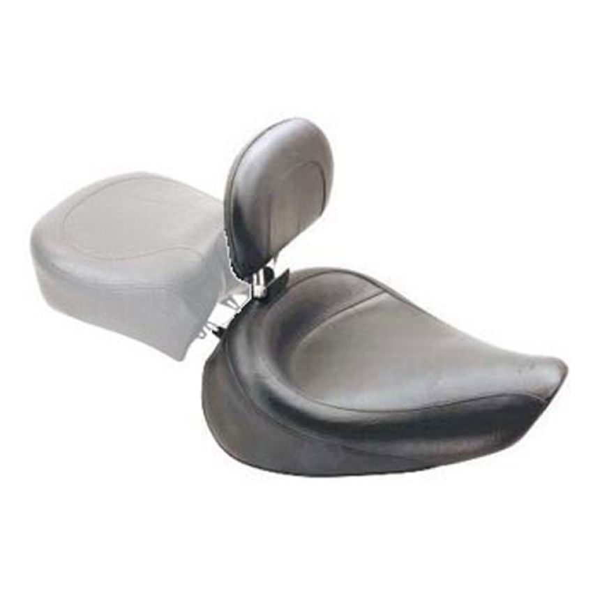 Mustang Motorcycle 79348 Mustang 91-05 Harley Dyna Wide Touring Solo Seat w/Driver Backrest - Black