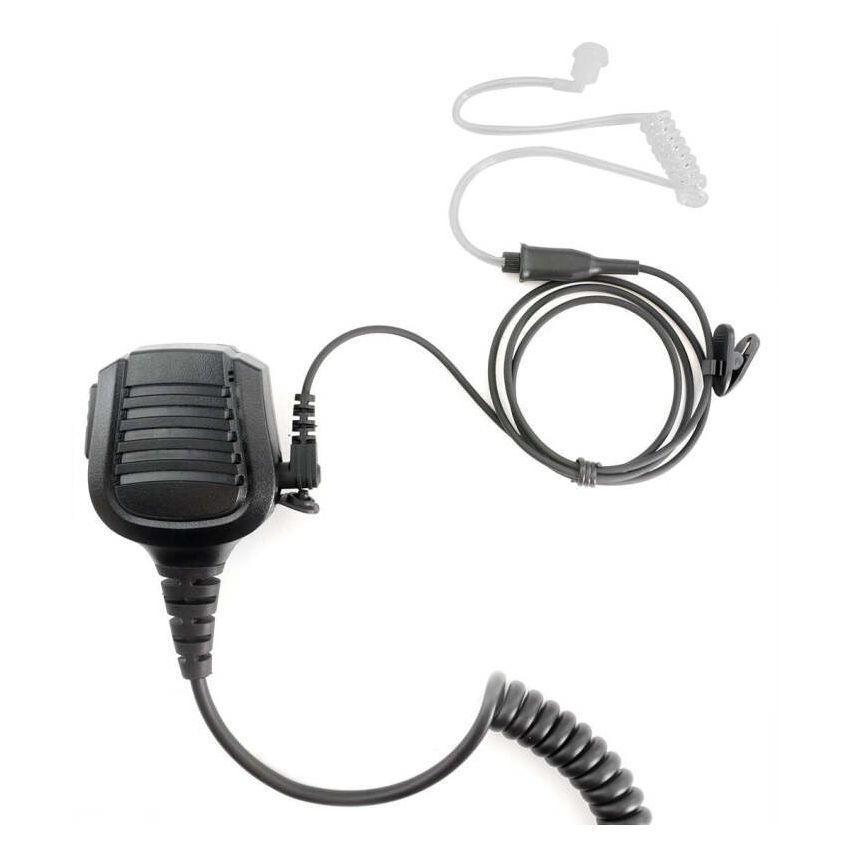 Rugged Radios PATROL-PACK-R1 PATROL Moto Kit - Ear Piece and Hand Mic With R1 (Blue) - Business Band Radio