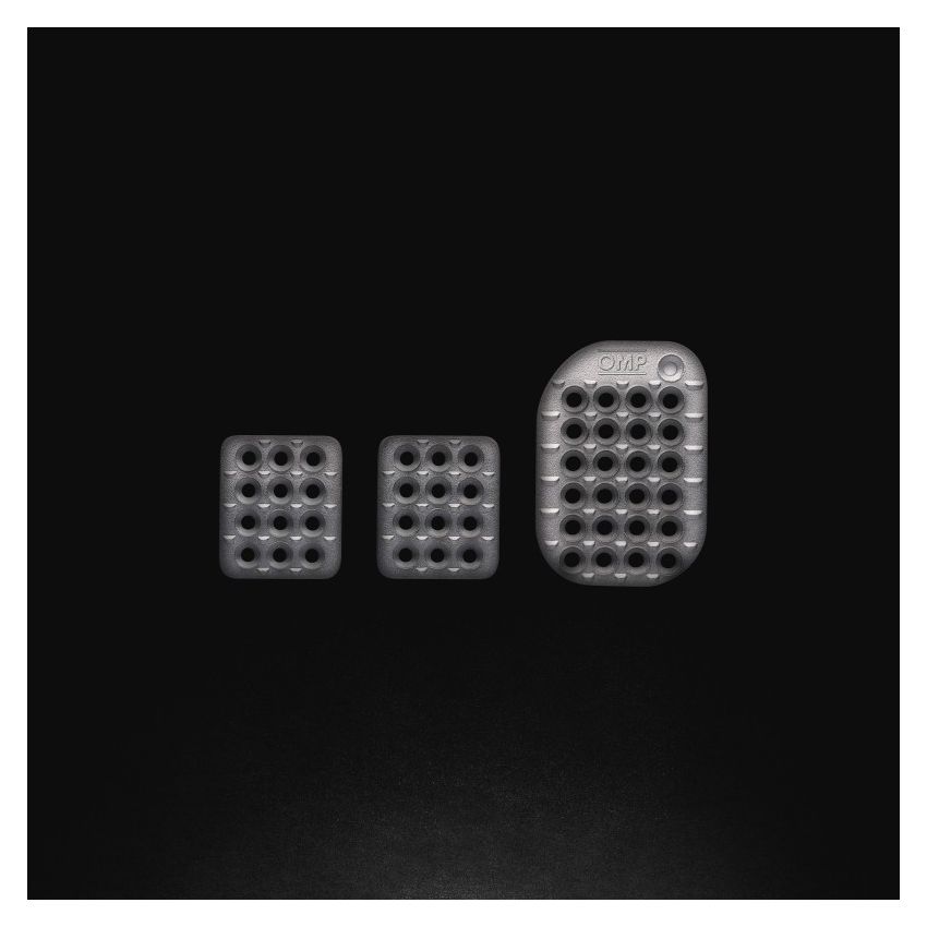 OMP RACING, INC. OMPOA0-1863 3 Pedal Set Sandblasted Aluminum