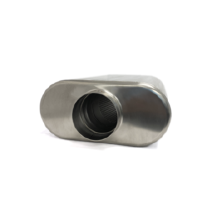 Ticon Industries 2.5in Low Pro Oval (2.5in Center In/Center Out) 17in L Ultralight Titanium Muffler