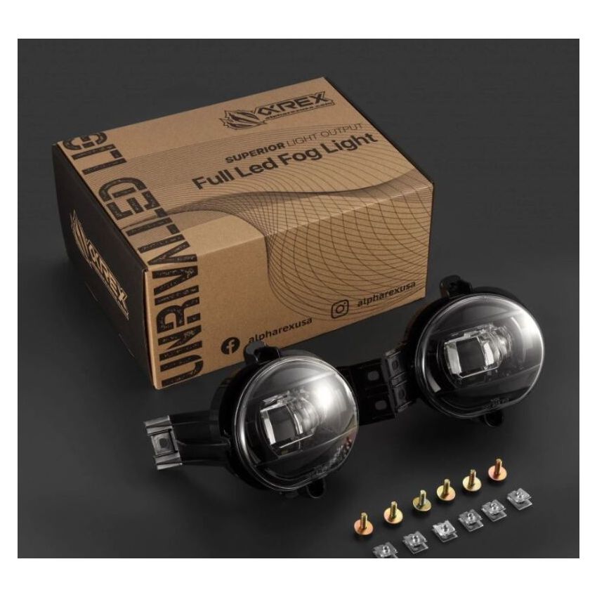 AlphaRex 210005 02-08 Dodge Ram 1500/03-09 Ram 2500/3500 DoubleTap Dual Color LED Proj Fog Lights - Wt/Ambr