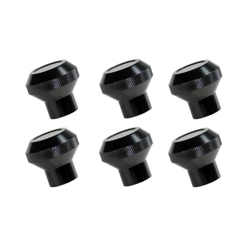 Rugged Ridge 76-86 Jeep CJ Black Billet Stainless Steel Dash Knob Set Billet