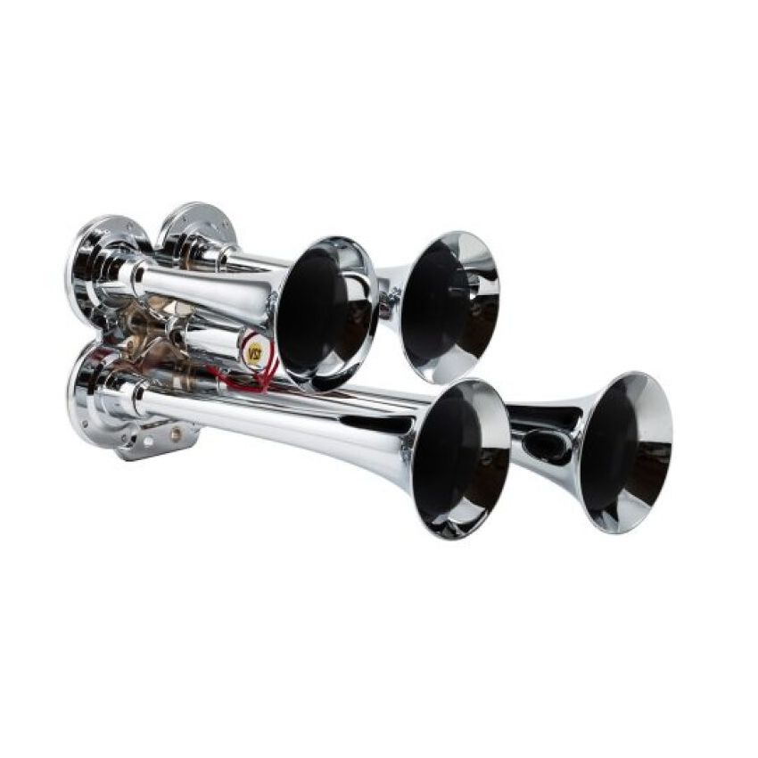 Kleinn Air Horns 141 Kleinn Chrome Quad Horn/ 12.5In/10In/7.5In/6In - Chrome-Plated Zinc Alloy