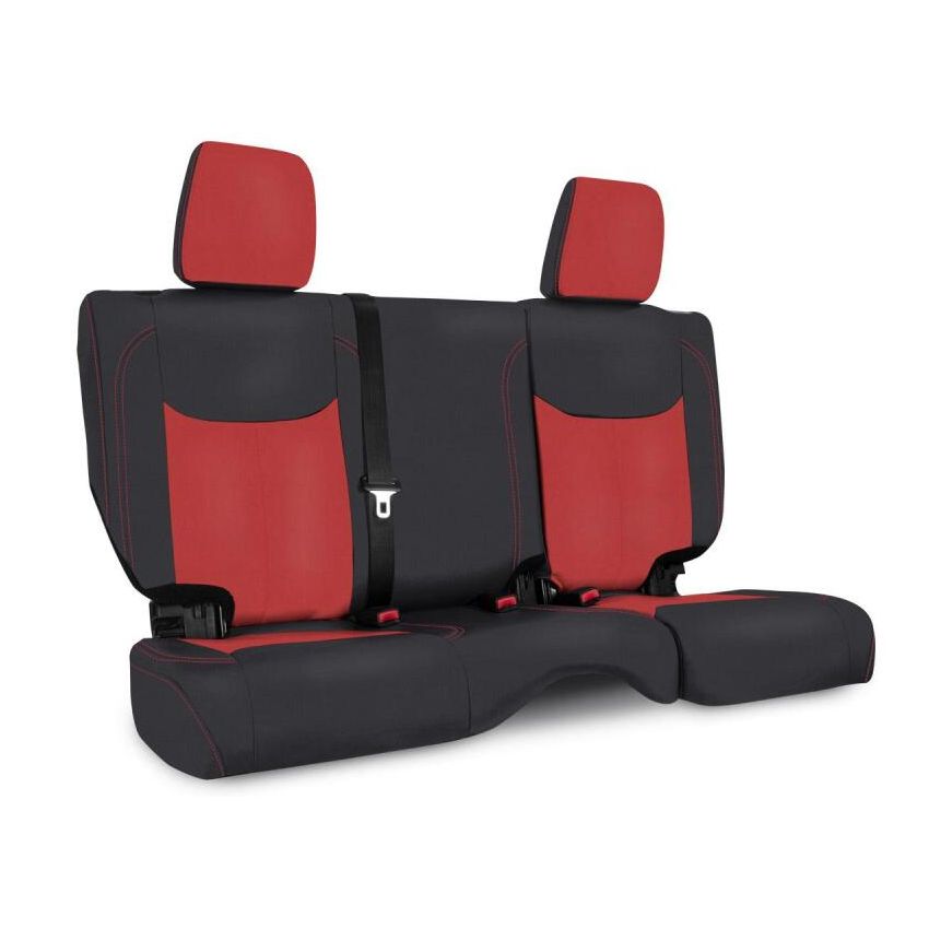 PRP 13-18 Jeep Wrangler JKU Rear Seat Cover/4 door - Black/Red