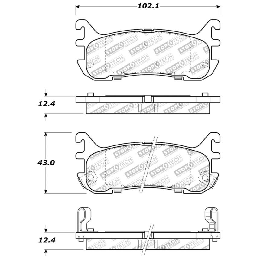 StopTech Performance 94-97/99-05 Miata w/ Normal Suspension Rear Brake Pads D636