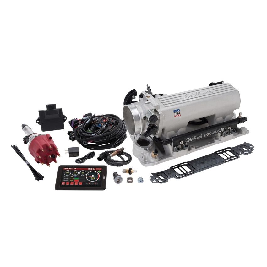 Edelbrock 35790 Pro Flo 4 XT EFI System Seq Port SBC 1986 & Earlier 550 Max HP 29lb/hr Satin Finish