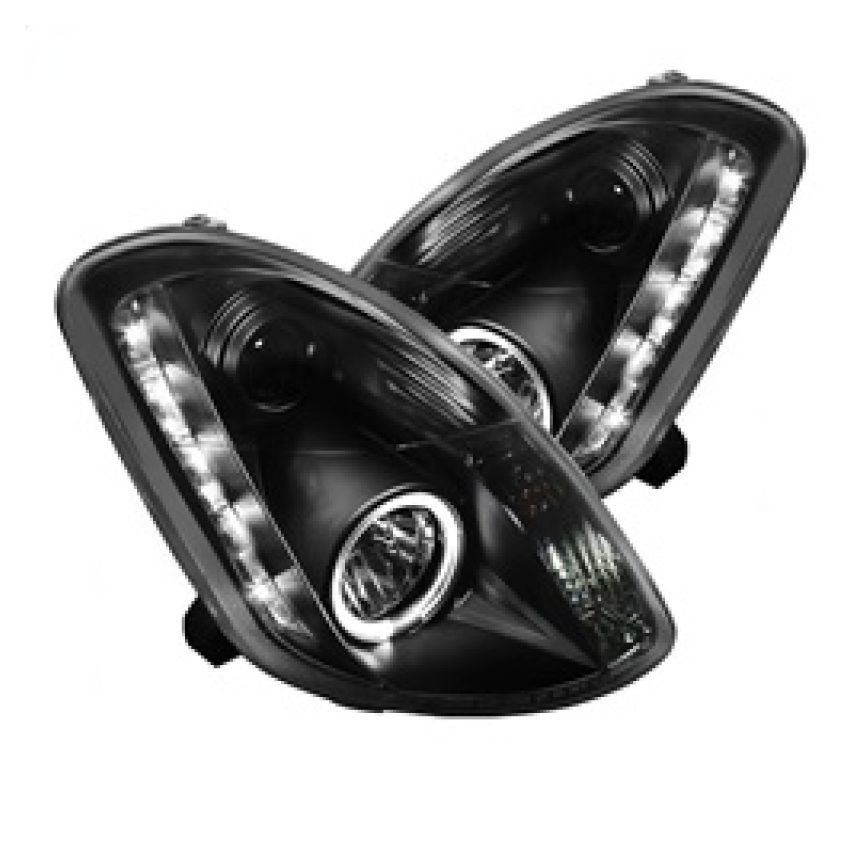 SPYDER 5031747 Projector Headlights - LED Halo - DRL - Black
