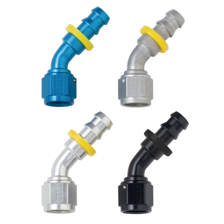 FRAGOLA FRG204506-BL Hose Fitting #6 45 Deg Push Lock Black