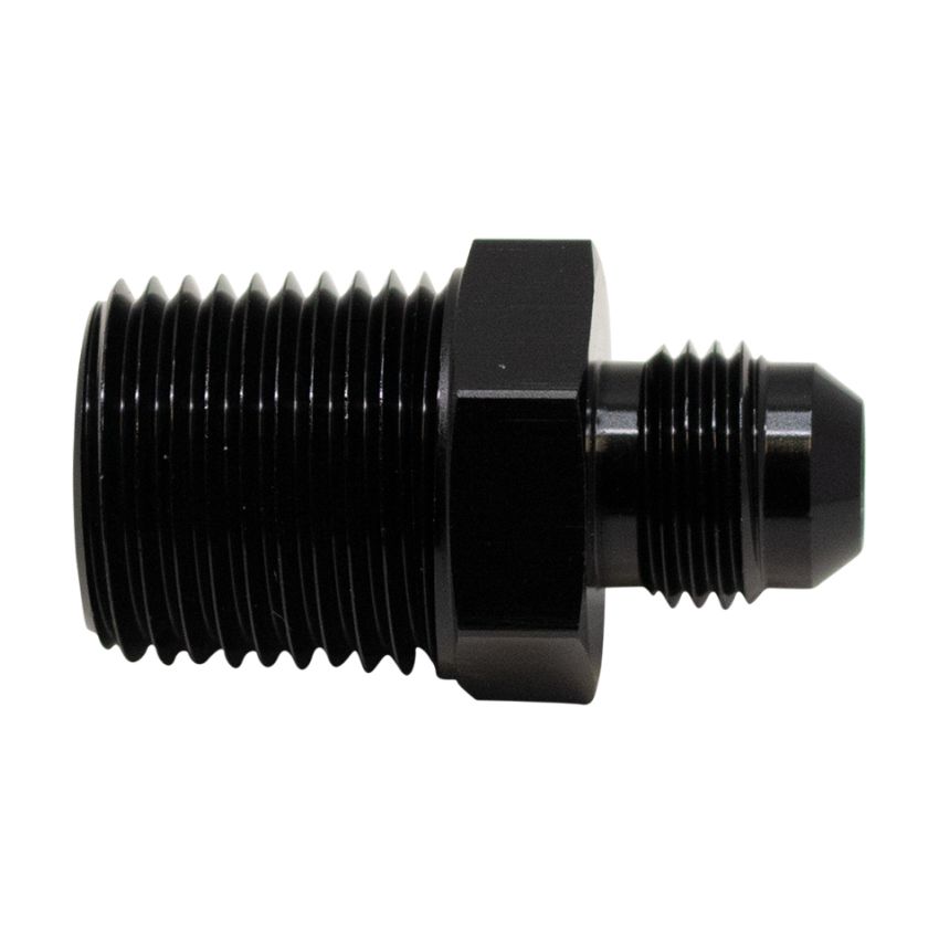 DeatschWerks 6AN Male Flare to 1/2in Male NPT Adapter - Anodized Matte Black