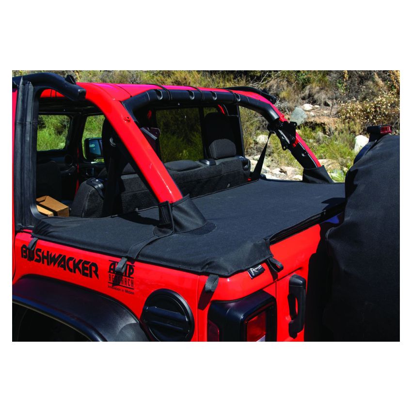 Rampage 2018-2022 Jeep Wrangler(JL) 4-Door Tonneau Cover w/ Tailgate Bar Kit - Black Diamond