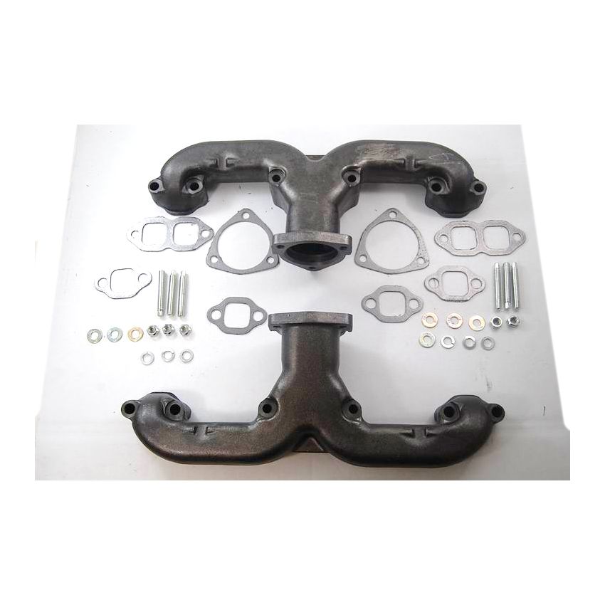 RACING POWER CO-PACKAGED RPCR900 1955-57 GM Cast Iron Ram Horn Exhaust Manifold