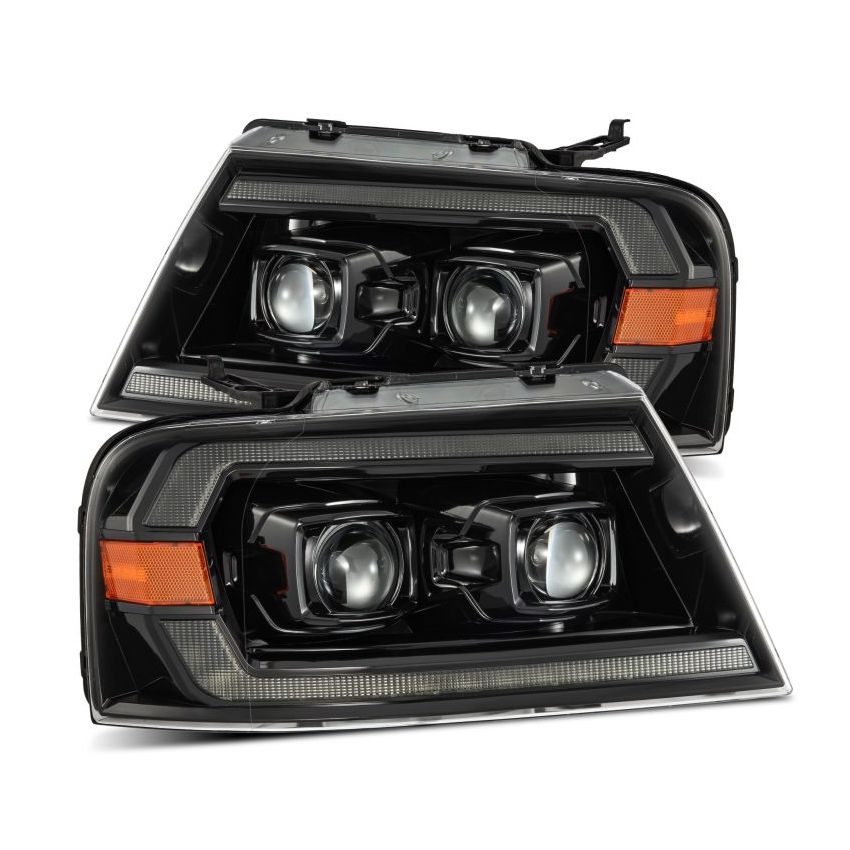 AlphaRex 04-08 Ford F150 PRO-Series Projector Headlights Chrome w/ Sequential Signal and DRL