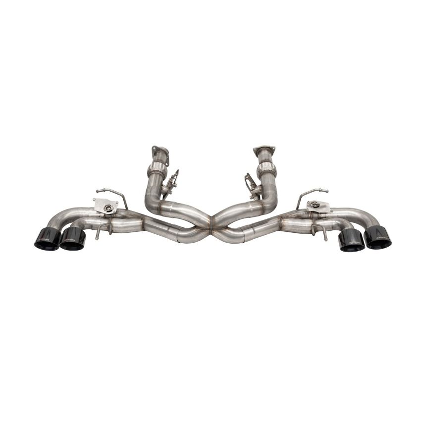 CORSA Performance 21105BLK Corsa 2020-2024 Corvette C8 3in Valved Cat-Back 4.5in Blk Quad Tips - Fits Factory NPP Exhaust
