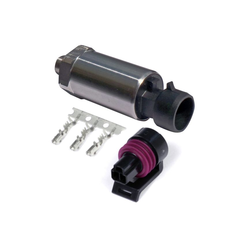 Haltech HT-010910 150 PSI Motorsport (SS Diaphragm) Fuel/Oil/Wastegate 1/8 NPT Pressure Sensor w/Plug & Pins