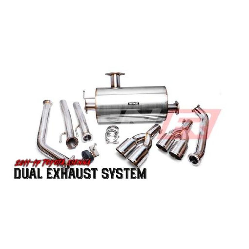 Weapon R 11-17 Toyota Sienna 3.5L Axle Back Exhaust w/Slant Cut Tips