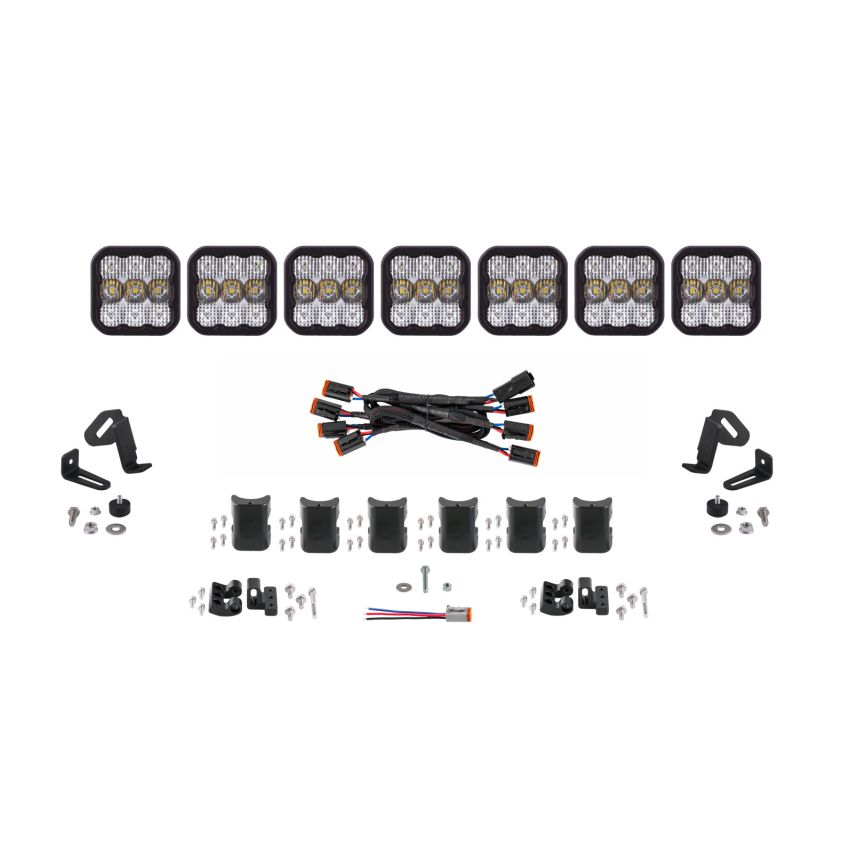 Diode Dynamics DD6800 SS5 Sport Universal CrossLink 7-Pod Lightbar - White Combo
