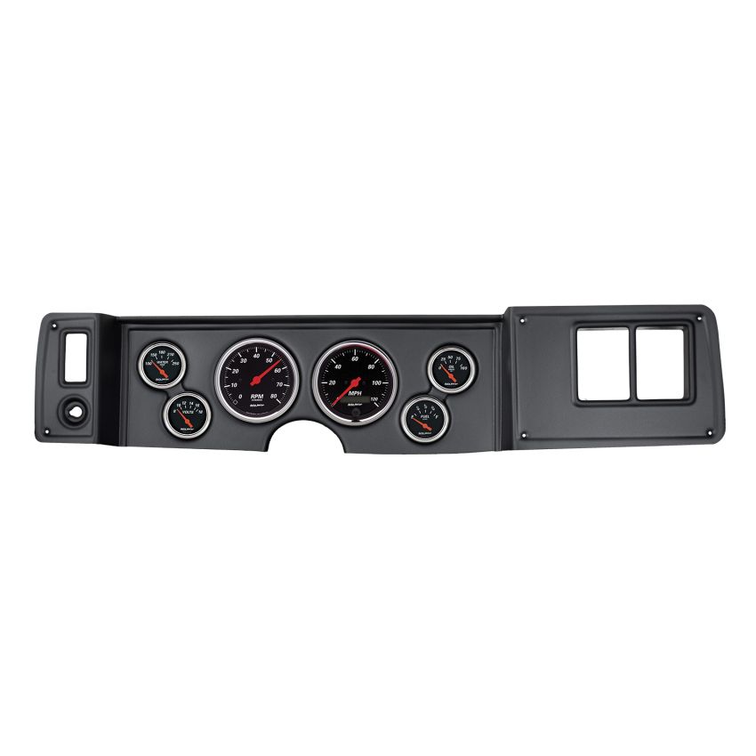 Autometer Designer Black 79-81 Camaro Dash Kit 6pc Tach / MPH / Fuel / Oil / WTMP / Volt