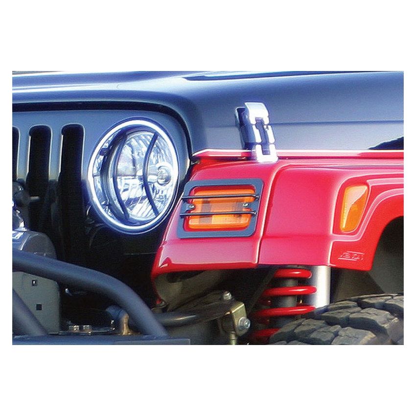Rampage 1997-2006 Jeep Wrangler(TJ) Euro Front Light Guard Kit - Black