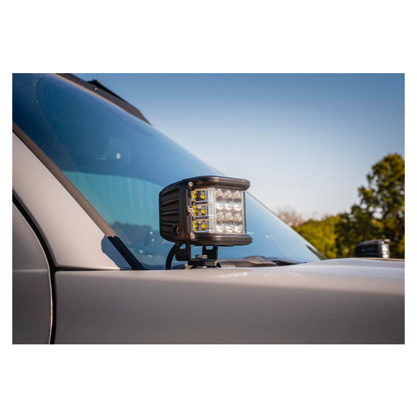 Cali Raised LED CR2497 Cali Raised 10-24 Toyota 4Runner Low Profile Led Ditch Light Brackets Kit - Brackets W/ 27W Side Pro