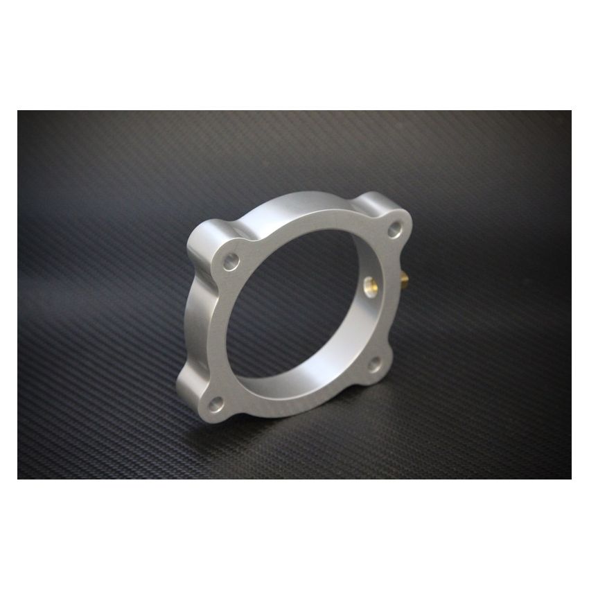Torque Solution Throttle Body Spacer (Silver): Hyundai Genesis V6 3.8L 2013+
