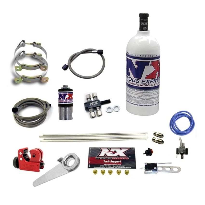 Nitrous Express Motorcycle 4 Cyl Dry Nitrous Kit w/2.5lb Bottle