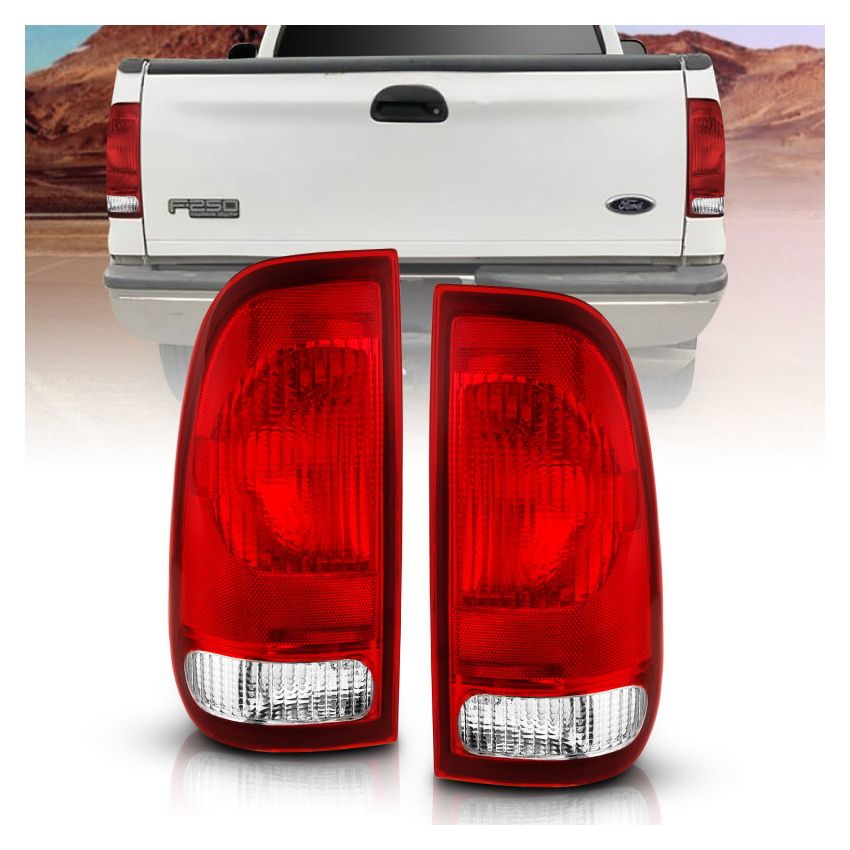 ANZO 311307 1997-2003 Ford F-150 Taillight Red/Clear Lens (OE Replacement)