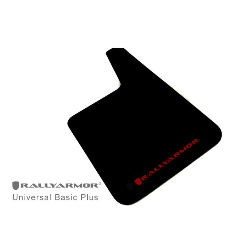 Rally Armor Universal Fitment Longer (no hardware) Basic Plus Black Mud Flap w/ Red Logo