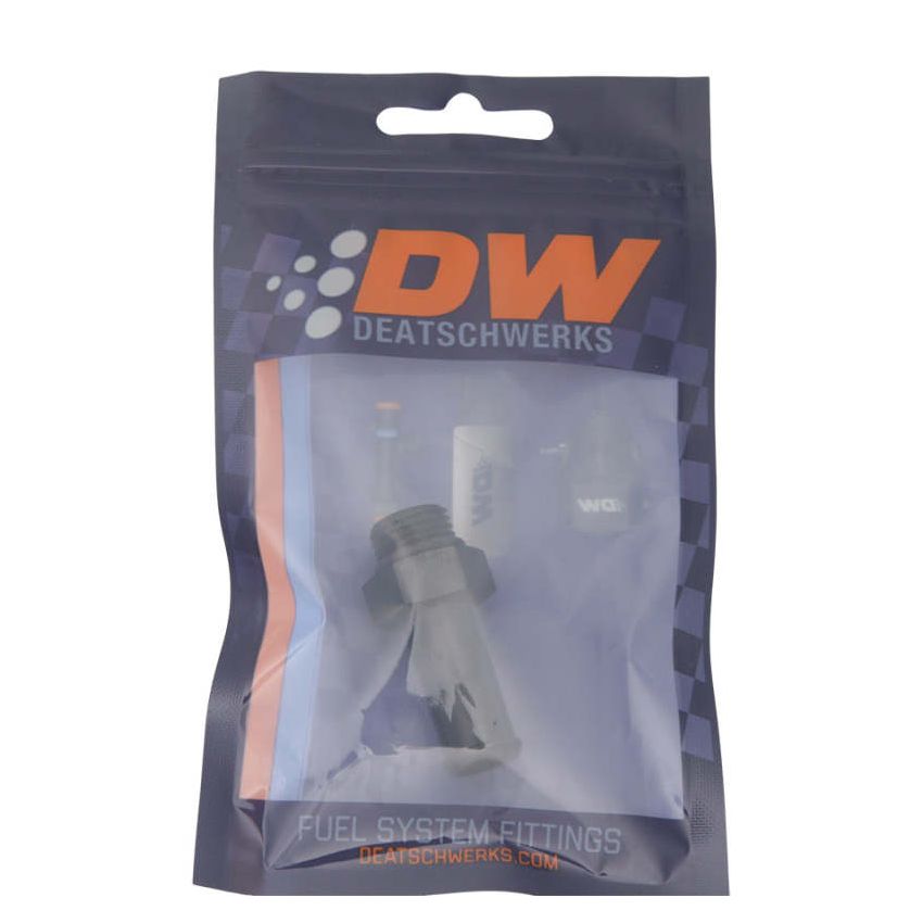 DeatschWerks 6AN ORB Male to 1/2in Male Barb Fitting (Incl O-Ring) - Anodized Matte Black