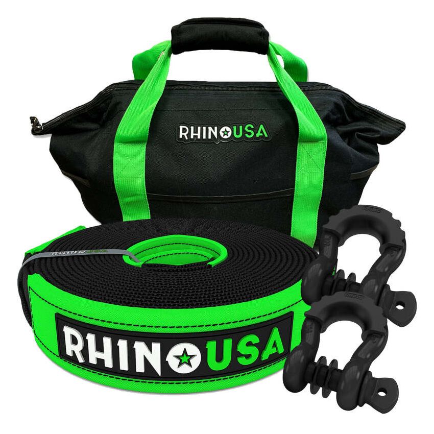 Rhino USA RNO-SHACKSTRAP20 20Ft Tow Strap/Shackles Combo