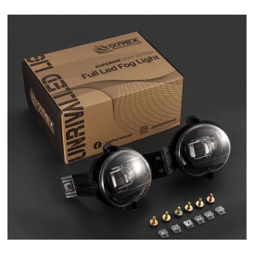 AlphaRex 210005 02-08 Dodge Ram 1500/03-09 Ram 2500/3500 DoubleTap Dual Color LED Proj Fog Lights - Wt/Ambr