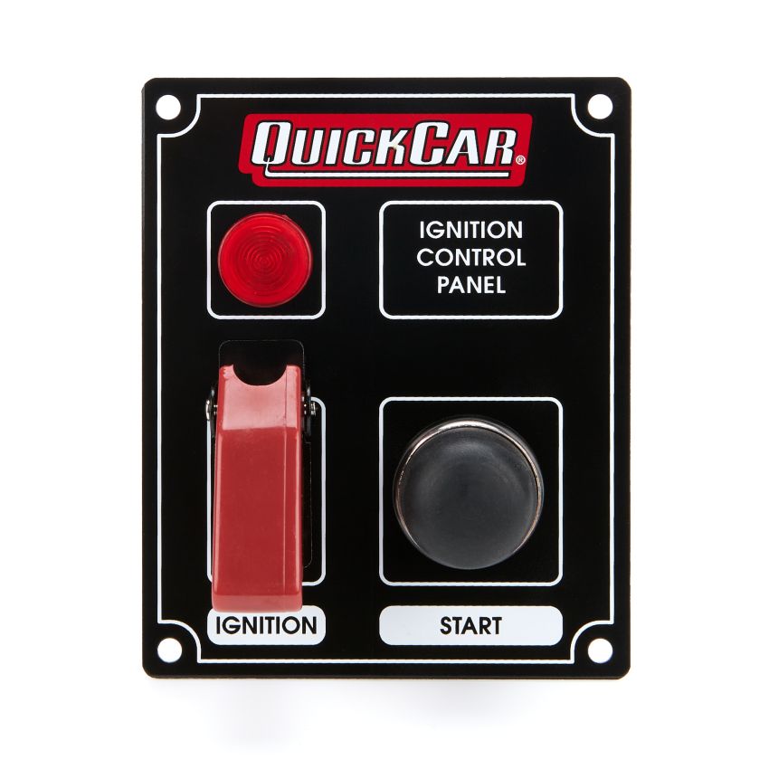 QUICKCAR RACING PRODUCTS QRP50-853 Ignition Panel Black w/ Flip Switch & Lights