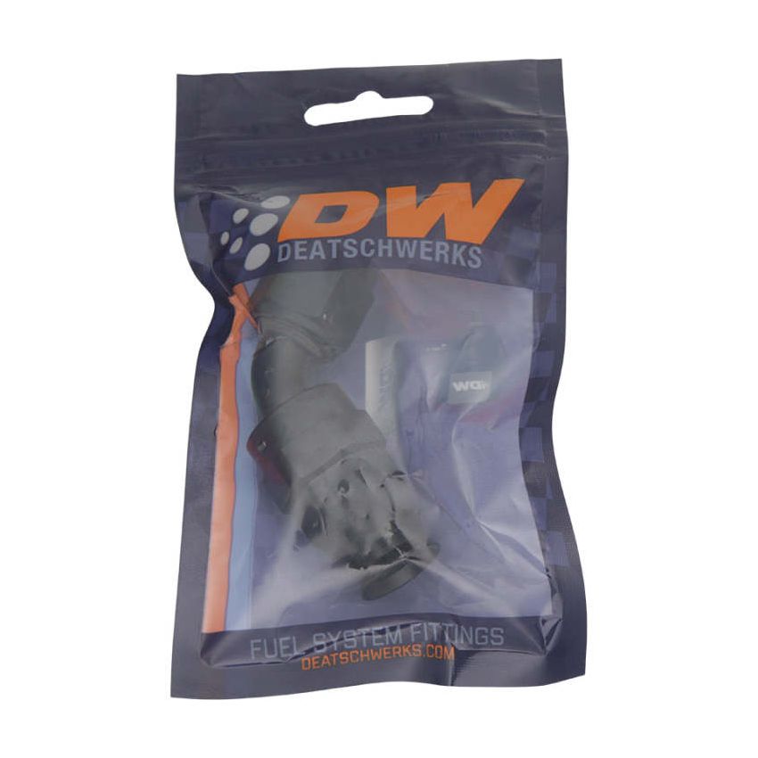 DeatschWerks 8 AN Female Flare Swivel 60-Degree Hose End PTFE - Anodized Matte Black