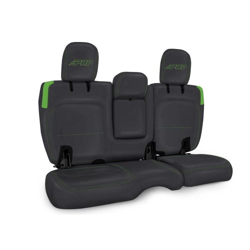 PRP Seats B044-06 PRP Jeep Wrangler JL Rear Bench CoversU - 4 door with Armrest - Black/Green
