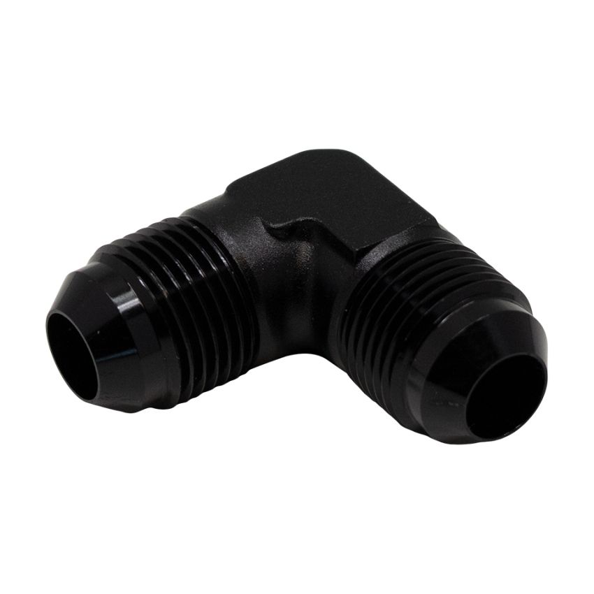 DeatschWerks 8AN Male Flare to 8AN Male Flare 90-Degree Fitting - Anodized Matte Black