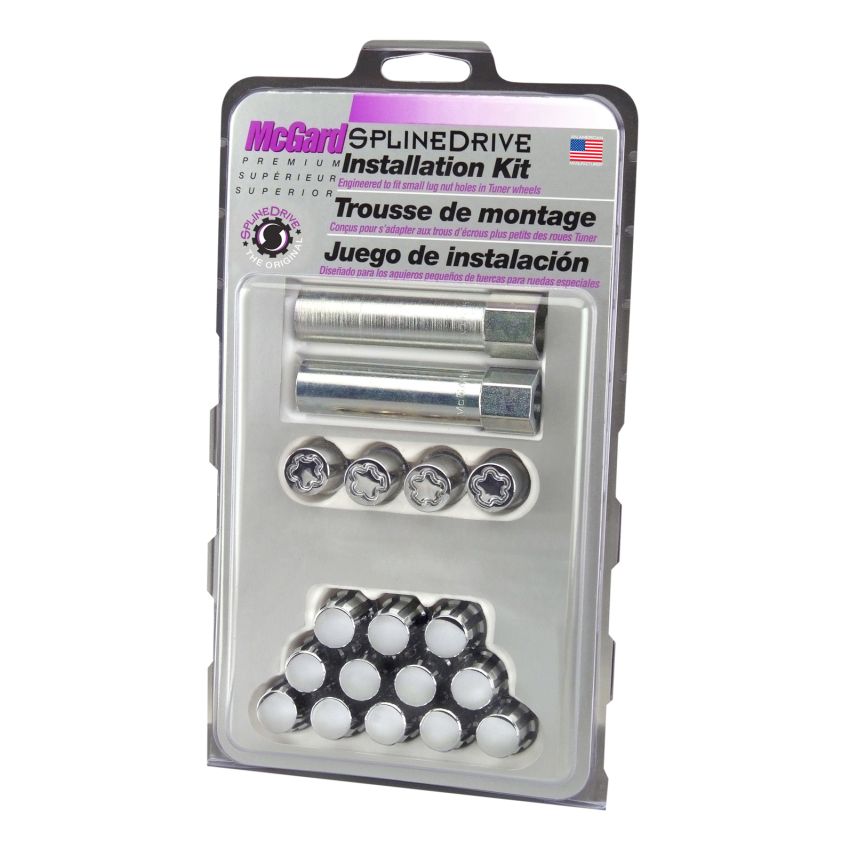 McGard (65454CN 12X1.25 MCG 4 LUG SPLINEDRIVE KIT, CHROME W/WHL LKS CLAMSHELL)