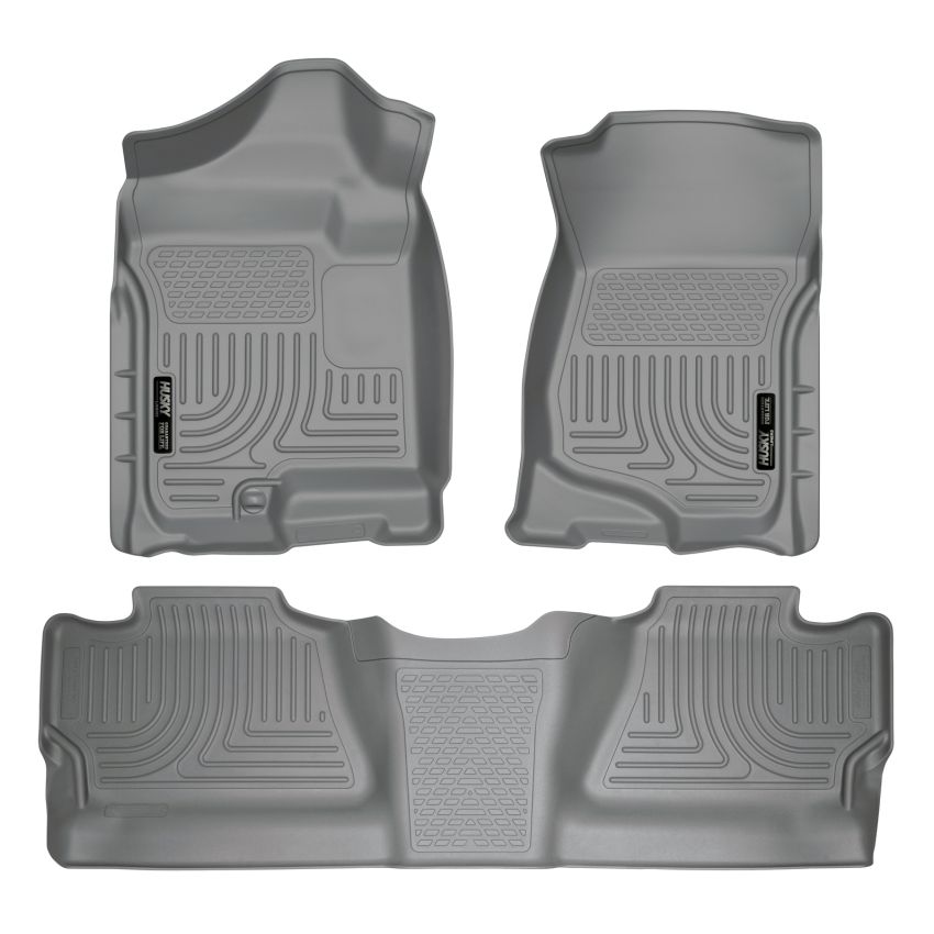 Husky Liners 07-12 Chevy Silverado/GMC Sierra Crew Cab WeatherBeater Combo Gray Floor Liners