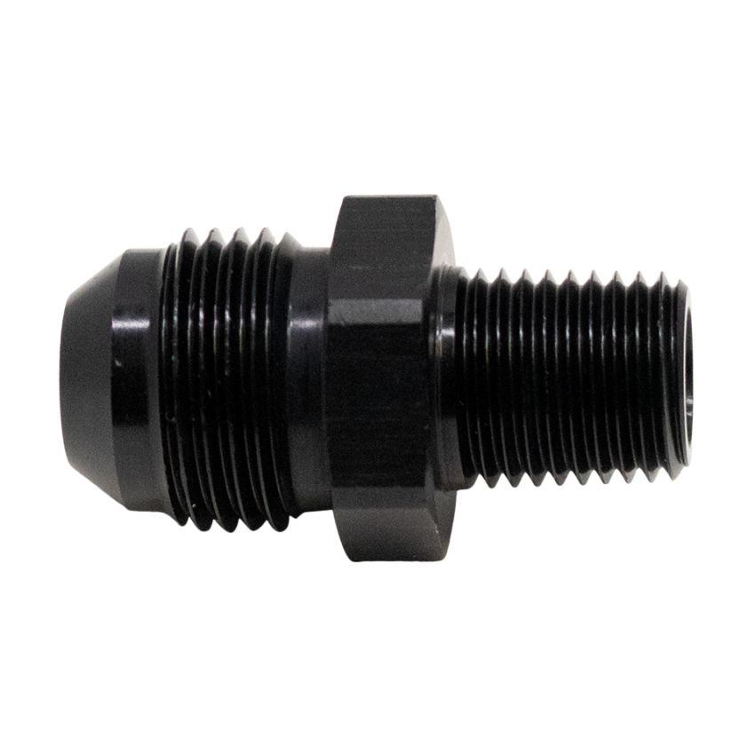 DeatschWerks 8AN Male Flare to 1/4in Male NPT Adapter - Anodized Matte Black