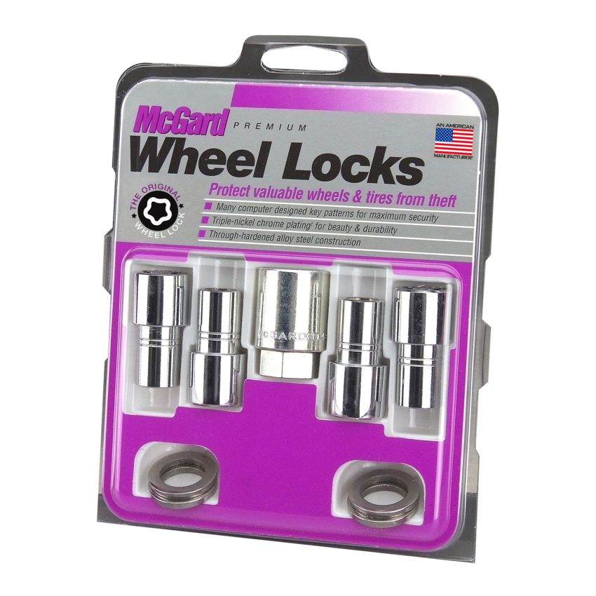 McGard 22140 Wheel Lock Nut Set - 4pk. (Long Shank Seat) 1/2-20 / 13/16 Hex / 1.75in. Length - Chrome