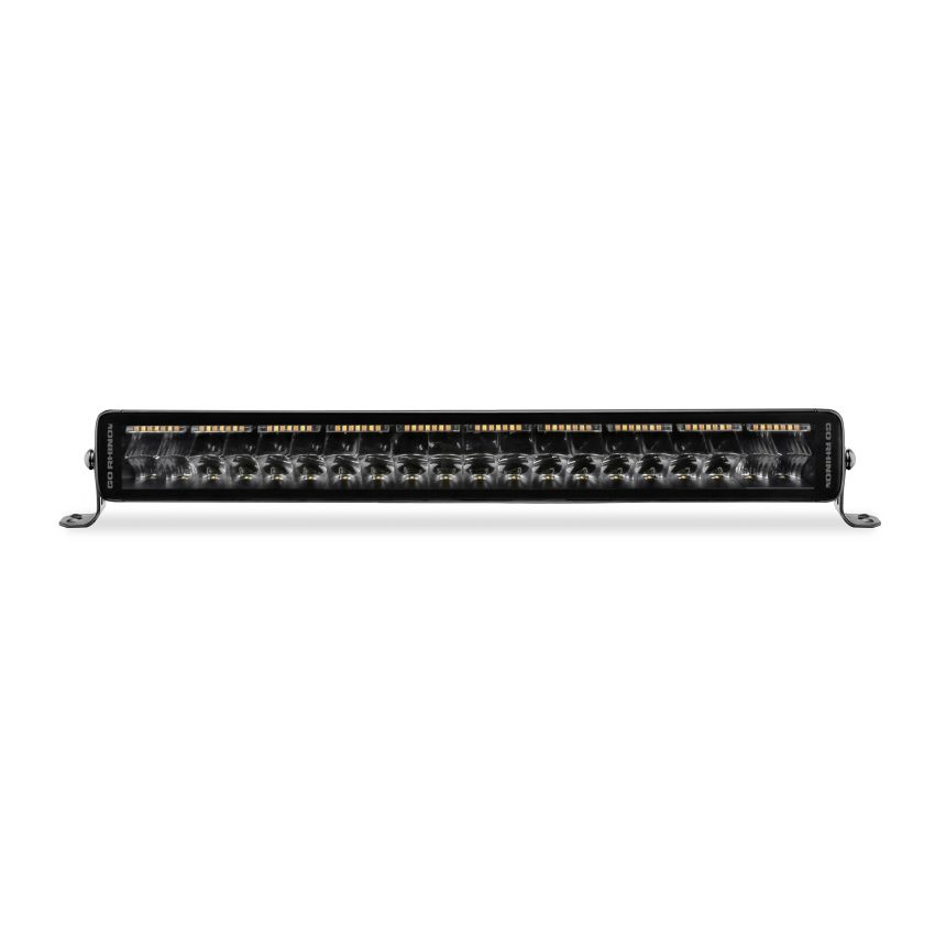 Go Rhino 752002112CDS Xplor Blackout Combo Series Dbl Row LED Light Bar w/Amber (Side/Track Mount) 21.5in. - Blk