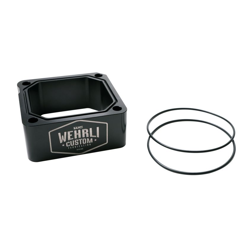 Wehrli WCF100338-BLKANO 98.5-07 Dodge 5.9L Cummins Billet Intake Spacer Kit - Black Anodized & Engraved Finish