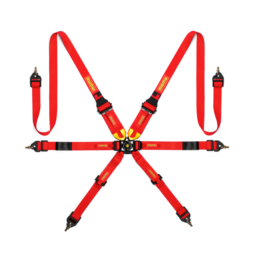 6 Point Harness System Cam Lock Red