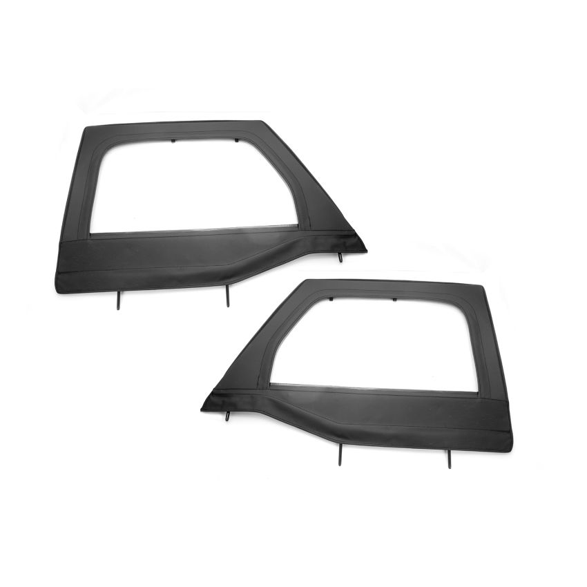 Rugged Ridge Upper Soft Door Kit Front Black Diamond 07-18 Jeep Wrangler JK